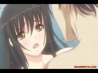 Japanese Anime darling Gets Squeezing Her Tits And Finger