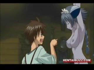 Skllavëri japoneze hentai seductress merr squeezed cica