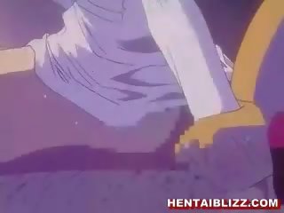 Megkötözés hentai -val muzzle játszadozik neki wetpussy