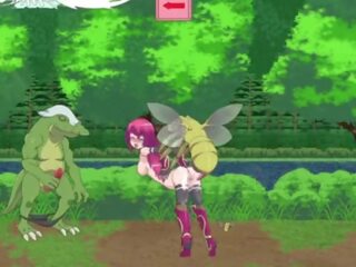 Guild meister &vert; peringkat 1 &vert; scarlet berambut gadis sekolah subdued oleh lizard monsters dan bos kepada mendapatkan beliau faraj diisi dengan beban daripada air mani &vert; hentai permainan gameplay p1