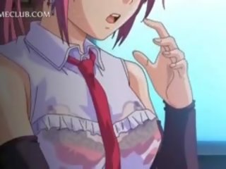 Kaibig-ibig anime hottie pamumulaklak a malaki loaded peter